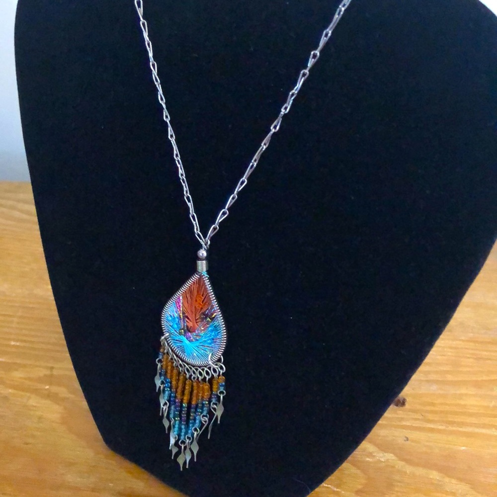 Vintage Kaleidoscope Beaded Art Deco Necklace